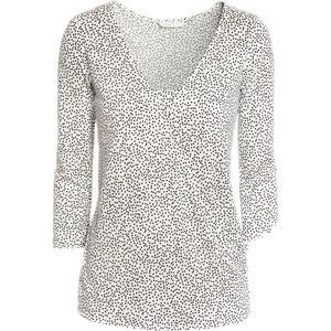 H&M Mama Nursing Top 3/4 Sleeve White and Black Polka Dots Women’s Size Large
